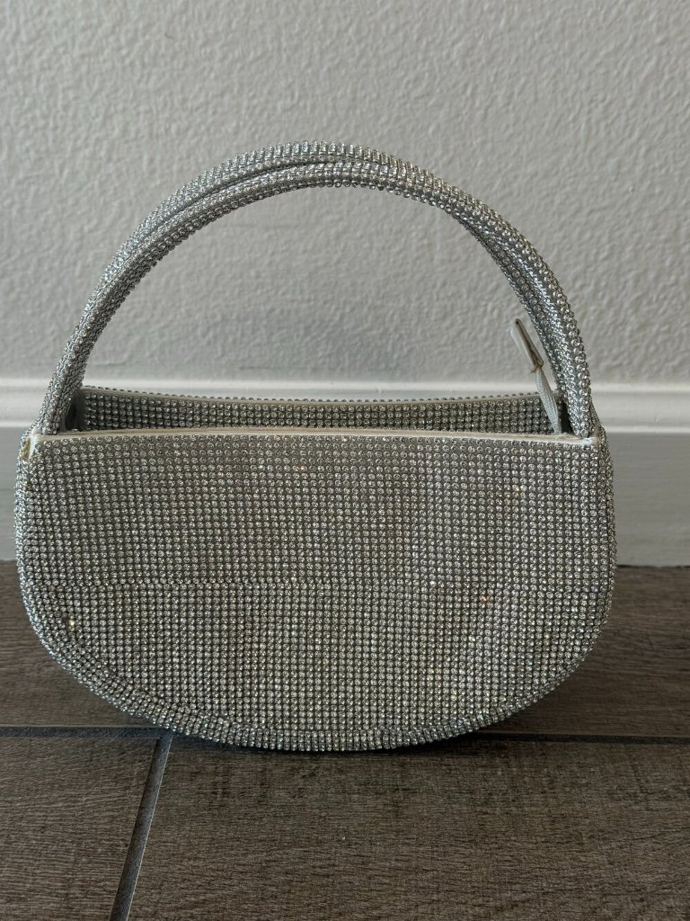 Retrofete Crystal Rhinestone Mini Top Handle Bag Silver